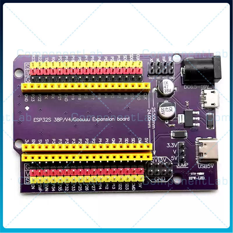 Nodemcu 32S - 5-15 ชิ้น ESP32S3 38 พินบอร์ดขยายสีม่วง IoT