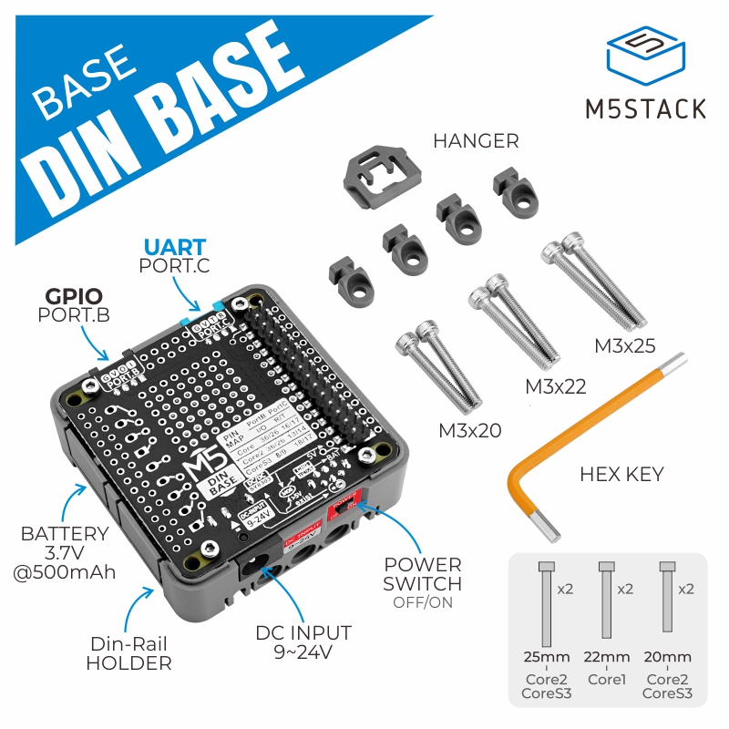 ฐาน Din อย่างเป็นทางการของ M5S - M5Stack Core2 บทวิจารณ์และราคา